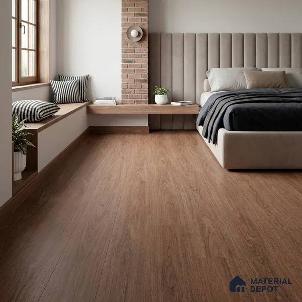 Rose Wood Crystal Finish Vinyl Flooring | VF 00119 | 3 ft x 6 Inch - 1.5 mm | UV Coated Suitable For Bedroom, Office & Indoor Sports Area