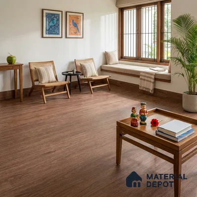Rose Wood Crystal Finish Vinyl Flooring | VF 00119 | 3 ft x 6 Inch - 1.5 mm | UV Coated Suitable For Bedroom, Office & Indoor Sports Area