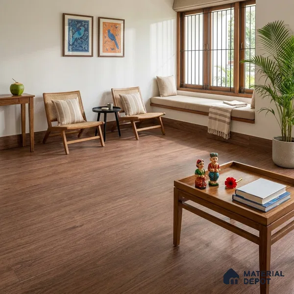 Rose Wood Crystal Finish Vinyl Flooring | VF 00119 | 3 ft x 6 Inch - 1.5 mm | UV Coated Suitable For Bedroom, Office & Indoor Sports Area