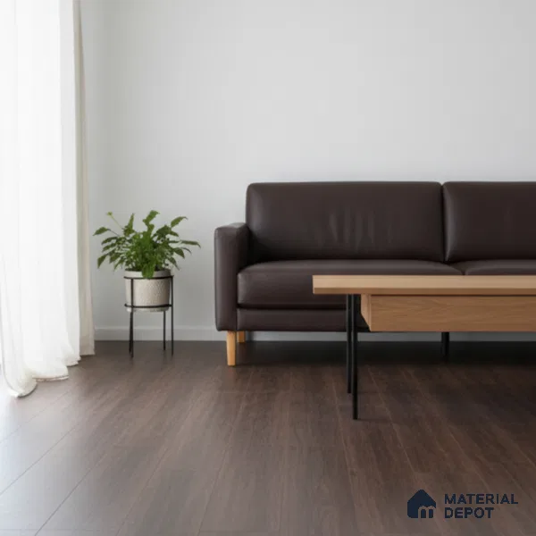 B Walnut Crystal Finish Vinyl Flooring | VF 00120 | 3 ft x 6 Inch - 1.5 mm | UV Coated Suitable For Bedroom, Office & Indoor Sports Area