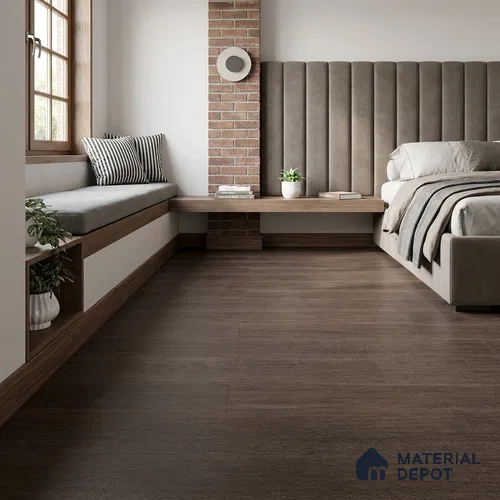 B Walnut Crystal Finish Vinyl Flooring | VF 00120 | 3 ft x 6 Inch - 1.5 mm | UV Coated Suitable For Bedroom, Office & Indoor Sports Area