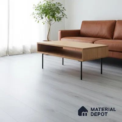 Ash Grey Crystal Finish Vinyl Flooring | VF 00121 | 3 ft x 6 Inch - 1.5 mm | UV Coated Suitable For Bedroom, Office & Indoor Sports Area