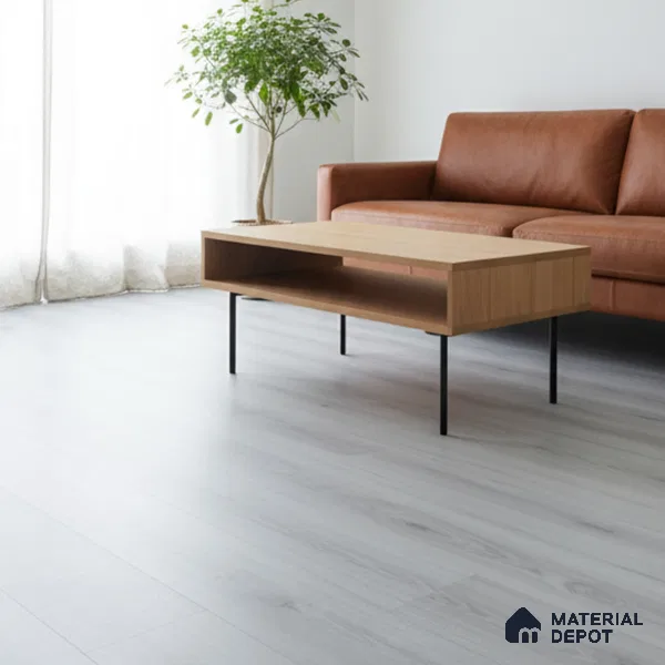 Ash Grey Crystal Finish Vinyl Flooring | VF 00121 | 3 ft x 6 Inch - 1.5 mm | UV Coated Suitable For Bedroom, Office & Indoor Sports Area