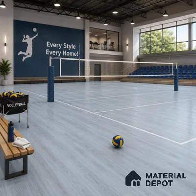 Ash Grey Crystal Finish Vinyl Flooring | VF 00121 | 3 ft x 6 Inch - 1.5 mm | UV Coated Suitable For Bedroom, Office & Indoor Sports Area