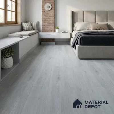 Ash Grey Crystal Finish Vinyl Flooring | VF 00121 | 3 ft x 6 Inch - 1.5 mm | UV Coated Suitable For Bedroom, Office & Indoor Sports Area