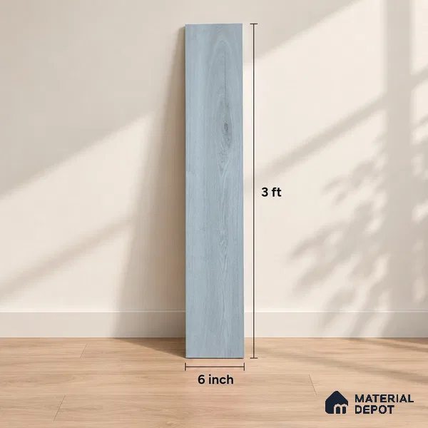 Ash Grey Crystal Finish Vinyl Flooring | VF 00121 | 3 ft x 6 Inch - 1.5 mm | UV Coated Suitable For Bedroom, Office & Indoor Sports Area
