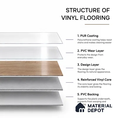 Noble Wood Crystal Finish Vinyl Flooring | VF 00122 | 3 ft x 6 Inch - 1.5 mm | UV Coated Suitable For Bedroom, Office & Indoor Sports Area