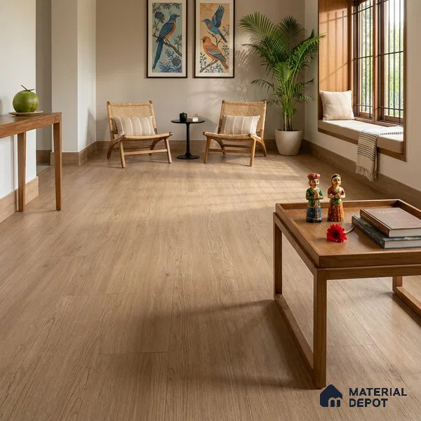 Noble Wood Crystal Finish Vinyl Flooring | VF 00122 | 3 ft x 6 Inch - 1.5 mm | UV Coated Suitable For Bedroom, Office & Indoor Sports Area