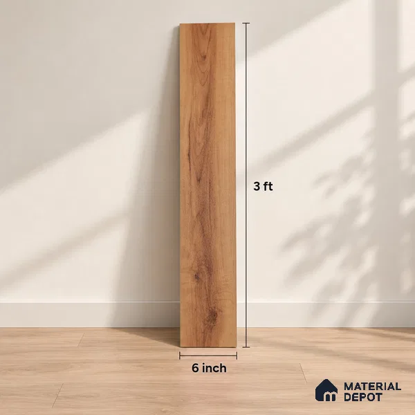 Maderna Wood Crystal Finish Vinyl Flooring | VF 00124 | 3 ft x 6 Inch - 1.5 mm | UV Coated Suitable For Bedroom, Office & Indoor Sports Area