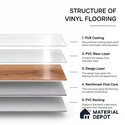 Maderna Wood Crystal Finish Vinyl Flooring | VF 00124 | 3 ft x 6 Inch - 1.5 mm | UV Coated Suitable For Bedroom, Office & Indoor Sports Area