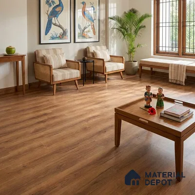 Maderna Wood Crystal Finish Vinyl Flooring | VF 00124 | 3 ft x 6 Inch - 1.5 mm | UV Coated Suitable For Bedroom, Office & Indoor Sports Area