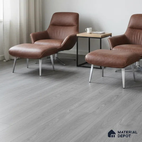 Gris Wood Crystal Finish Vinyl Flooring | VF 00125 | 3 ft x 6 Inch - 1.5 mm | UV Coated Suitable For Bedroom, Office & Indoor Sports Area