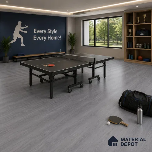 Gris Wood Crystal Finish Vinyl Flooring | VF 00125 | 3 ft x 6 Inch - 1.5 mm | UV Coated Suitable For Bedroom, Office & Indoor Sports Area