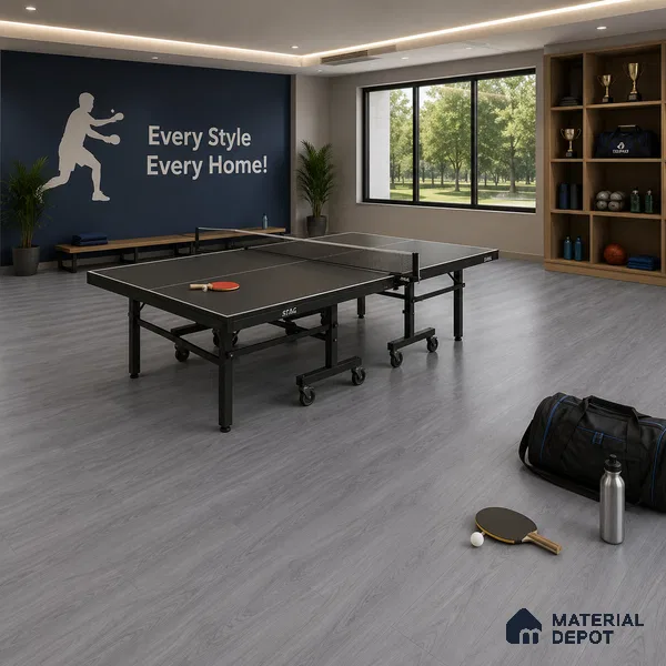 Gris Wood Crystal Finish Vinyl Flooring | VF 00125 | 3 ft x 6 Inch - 1.5 mm | UV Coated Suitable For Bedroom, Office & Indoor Sports Area