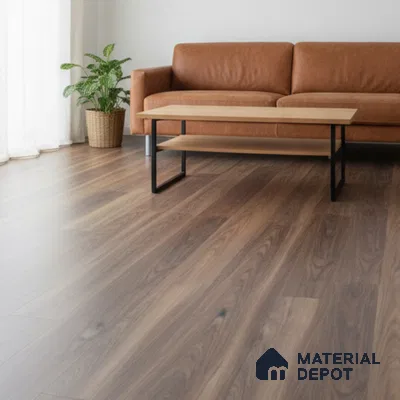 Walnut Crystal Finish Vinyl Flooring | VF 00126 | 3 ft x 6 Inch - 1.5 mm | UV Coated Suitable For Bedroom, Office & Indoor Sports Area
