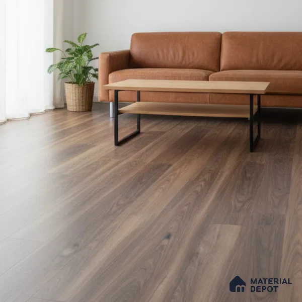 Walnut Crystal Finish Vinyl Flooring | VF 00126 | 3 ft x 6 Inch - 1.5 mm | UV Coated Suitable For Bedroom, Office & Indoor Sports Area