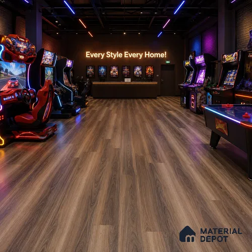 Walnut Crystal Finish Vinyl Flooring | VF 00126 | 3 ft x 6 Inch - 1.5 mm | UV Coated Suitable For Bedroom, Office & Indoor Sports Area