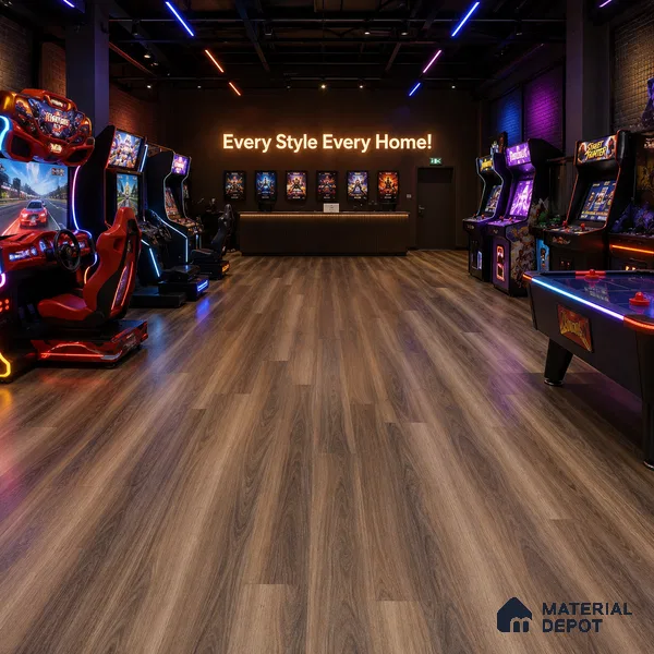 Walnut Crystal Finish Vinyl Flooring | VF 00126 | 3 ft x 6 Inch - 1.5 mm | UV Coated Suitable For Bedroom, Office & Indoor Sports Area