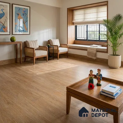 Virgin Pine Crystal Finish Vinyl Flooring | VF 00127 | 3 ft x 6 Inch - 2 mm | UV Coated Suitable For Bedroom, Office & Indoor Sports Area