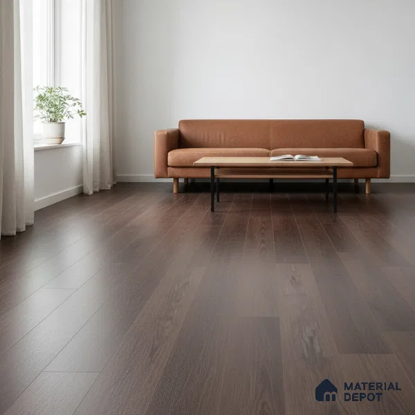 Quarter Wood Crystal Finish Vinyl Flooring | VF 00129 | 3 ft x 6 Inch - 2 mm | UV Coated Suitable For Bedroom, Office & Indoor Sports Area