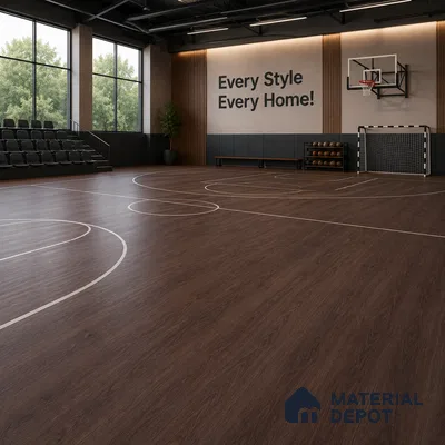 Quarter Wood Crystal Finish Vinyl Flooring | VF 00129 | 3 ft x 6 Inch - 2 mm | UV Coated Suitable For Bedroom, Office & Indoor Sports Area