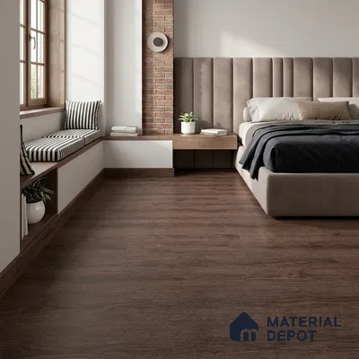 Quarter Wood Crystal Finish Vinyl Flooring | VF 00129 | 3 ft x 6 Inch - 2 mm | UV Coated Suitable For Bedroom, Office & Indoor Sports Area