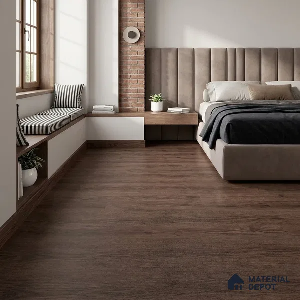 Quarter Wood Crystal Finish Vinyl Flooring | VF 00129 | 3 ft x 6 Inch - 2 mm | UV Coated Suitable For Bedroom, Office & Indoor Sports Area
