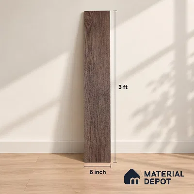 Quarter Wood Crystal Finish Vinyl Flooring | VF 00129 | 3 ft x 6 Inch - 2 mm | UV Coated Suitable For Bedroom, Office & Indoor Sports Area