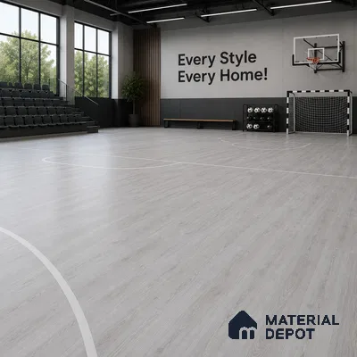 Regid Grey Crystal Finish Vinyl Flooring | VF 00130 | 3 ft x 6 Inch - 2 mm | UV Coated Suitable For Bedroom, Office & Indoor Sports Area