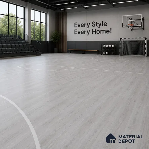 Regid Grey Crystal Finish Vinyl Flooring | VF 00130 | 3 ft x 6 Inch - 2 mm | UV Coated Suitable For Bedroom, Office & Indoor Sports Area