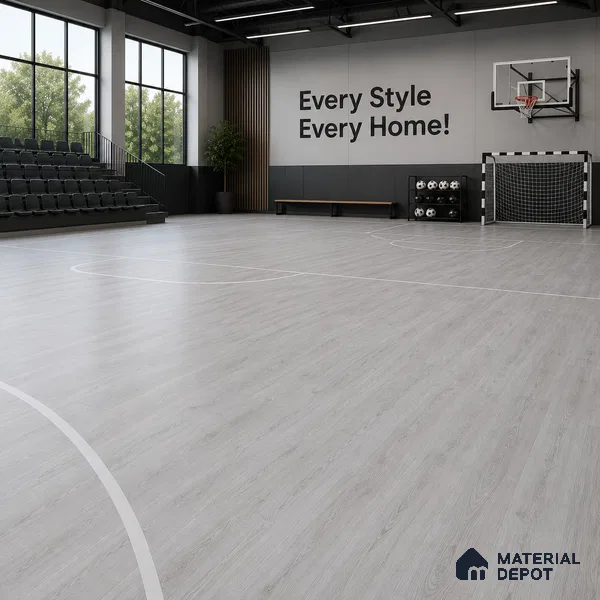 Regid Grey Crystal Finish Vinyl Flooring | VF 00130 | 3 ft x 6 Inch - 2 mm | UV Coated Suitable For Bedroom, Office & Indoor Sports Area