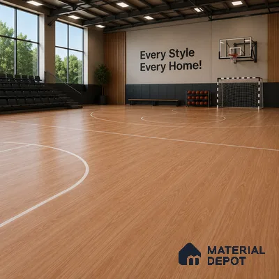 Red Maple Crystal Finish Vinyl Flooring | VF 00131 | 3 ft x 6 Inch - 2 mm | UV Coated Suitable For Bedroom, Office & Indoor Sports Area