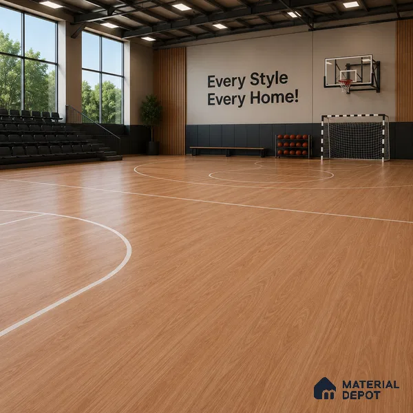 Red Maple Crystal Finish Vinyl Flooring | VF 00131 | 3 ft x 6 Inch - 2 mm | UV Coated Suitable For Bedroom, Office & Indoor Sports Area