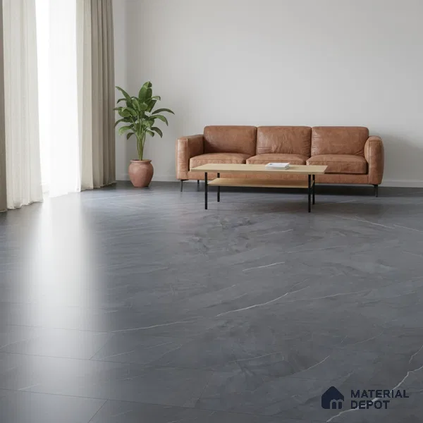 Armani Nero Crystal Finish Vinyl Flooring | VF 00134 | 2 ft x 2 ft - 2 mm | UV Coated Suitable For Bedroom, Office & Indoor Sports Area