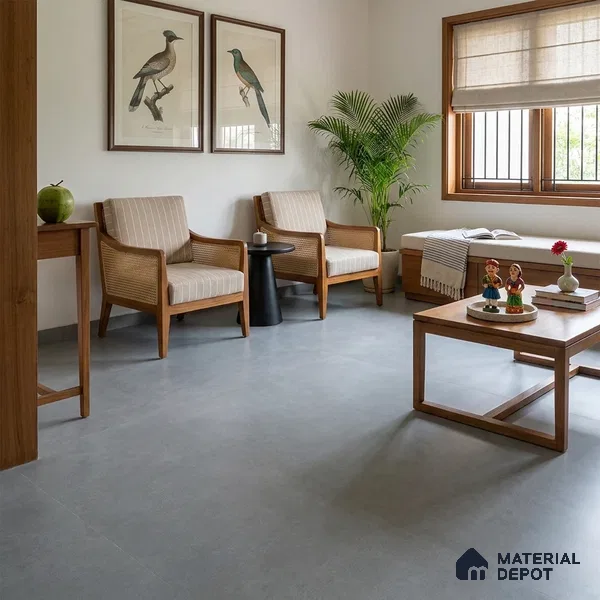 Petra Grey Crystal Finish Vinyl Flooring | VF 00135 | 2 ft x 2 ft - 2 mm | UV Coated Suitable For Bedroom, Office & Indoor Sports Area