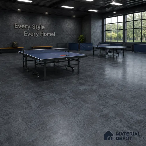 Oasla Nero Crystal Finish Vinyl Flooring | VF 00136 | 2 ft x 2 ft - 2 mm | UV Coated Suitable For Bedroom, Office & Indoor Sports Area
