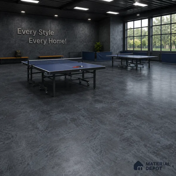 Oasla Nero Crystal Finish Vinyl Flooring | VF 00136 | 2 ft x 2 ft - 2 mm | UV Coated Suitable For Bedroom, Office & Indoor Sports Area