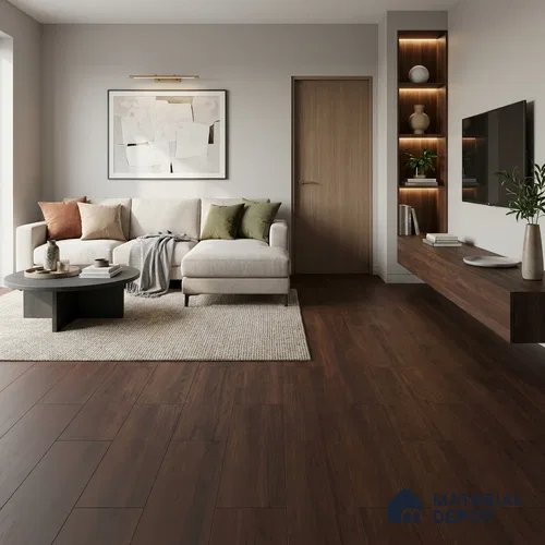HDF Laminate Wood Floor 4 ft x 7.7 inch - 8 mm | LF 00254 | 10-Year Residential Warranty | AC4 Grade | Wax Coated & Unilin Patented Locking | Suitable For Living Room, Bedroom & Office