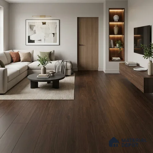 HDF Laminate Wood Floor 4 ft x 8 inch - 8 mm | LF 00243 | Arc Click DIY Installation & Paper Joint Groove | 10-Year Residential Warranty | AC4 Grade | Suitable For Living Room, Bedroom & Office