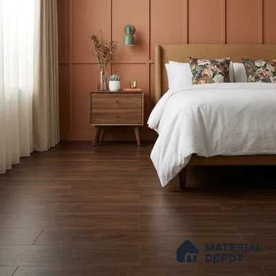 HDF Laminate Wood Floor 4 ft x 8 inch - 8 mm | LF 00243 | Arc Click DIY Installation & Paper Joint Groove | 10-Year Residential Warranty | AC4 Grade | Suitable For Living Room, Bedroom & Office
