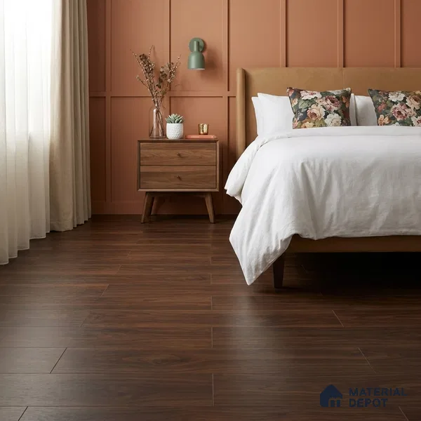 HDF Laminate Wood Floor 4 ft x 8 inch - 8 mm | LF 00243 | Arc Click DIY Installation & Paper Joint Groove | 10-Year Residential Warranty | AC4 Grade | Suitable For Living Room, Bedroom & Office