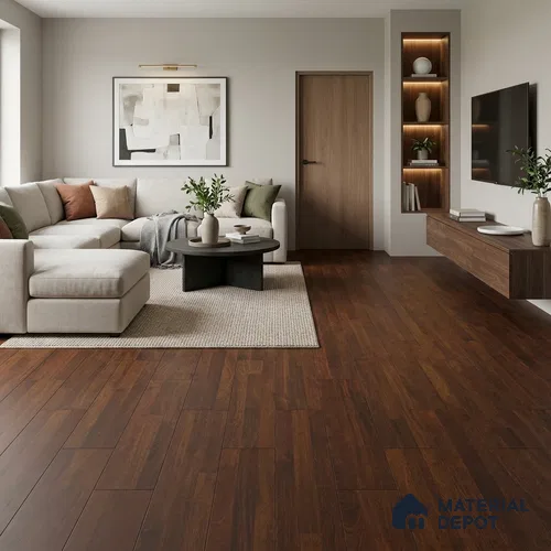 HDF Laminate Wood Floor 4 ft x 8 inch - 8 mm | LF 00255 | Arc Click DIY Installation & Paper Joint Groove | 10-Year Residential Warranty | AC4 Grade | Suitable For Living Room, Bedroom & Office