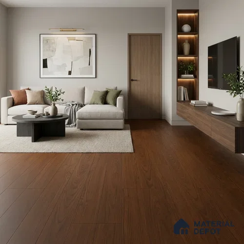 HDF Laminate Wood Floor 4 ft x 8 inch - 8 mm | LF 00259 | Arc Click DIY Installation & Paper Joint Groove | 10-Year Residential Warranty | AC4 Grade | Suitable For Living Room, Bedroom & Office