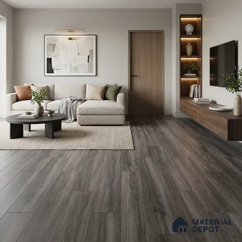 HDF Laminate Wood Floor 4 ft x 8 inch - 8 mm | LF 00258 | Arc Click DIY Installation & Paper Joint Groove | 10-Year Residential Warranty | AC4 Grade | Suitable For Living Room, Bedroom & Office