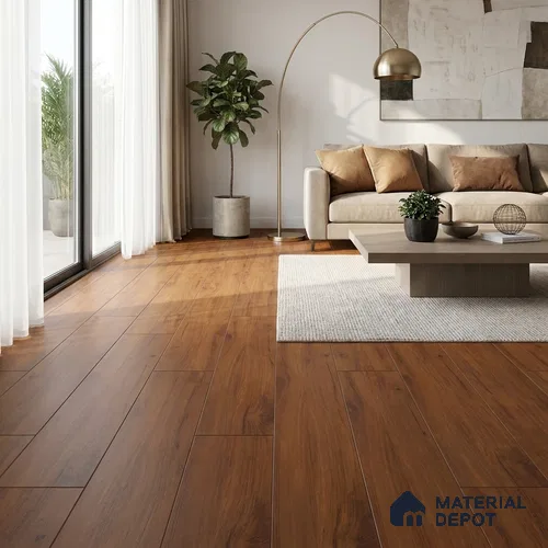 HDF Laminate Wood Floor 4 ft x 7.7 inch - 8 mm | LF 00252 | 10-Year Residential Warranty | AC4 Grade | Wax Coated & Unilin Patented Locking | Suitable For Living Room, Bedroom & Office