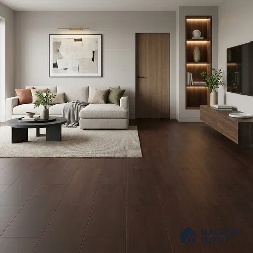 HDF Laminate Wood Floor 4 ft x 7.7 inch - 8 mm | LF 00244 | 10-Year Residential Warranty | AC4 Grade | Wax Coated & Unilin Patented Locking | Suitable For Living Room, Bedroom & Office
