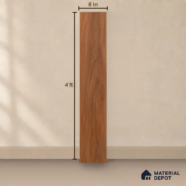 HDF Laminate Wood Floor 4 ft x 7.7 inch - 8 mm | LF 00251 | 10-Year Residential Warranty | AC4 Grade | Wax Coated & Unilin Patented Locking | Suitable For Living Room, Bedroom & Office