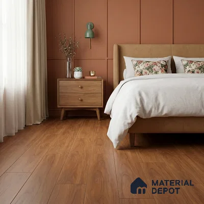 HDF Laminate Wood Floor 4 ft x 7.7 inch - 8 mm | LF 00251 | 10-Year Residential Warranty | AC4 Grade | Wax Coated & Unilin Patented Locking | Suitable For Living Room, Bedroom & Office