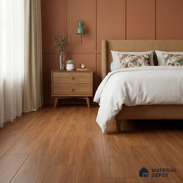 HDF Laminate Wood Floor 4 ft x 7.7 inch - 8 mm | LF 00251 | 10-Year Residential Warranty | AC4 Grade | Wax Coated & Unilin Patented Locking | Suitable For Living Room, Bedroom & Office