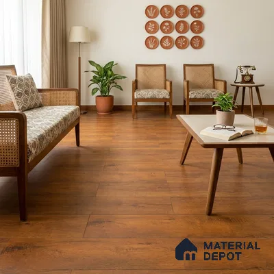 HDF Laminate Wood Floor 4 ft x 7.8 inch - 12 mm | LF 00356 | 10-Year Residential Warranty AC4 Grade | Arc Click DIY Installation With Wax Coating | Paper Joint Groove | Suitable For Living Room, Bedroom & Office